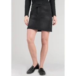 Jupe courte callas en jeans noir délavé
