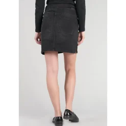 Jupe courte callas en jeans noir délavé