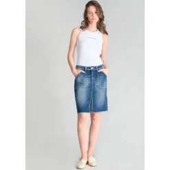 Jupe ledisi en jeans bleu délavé