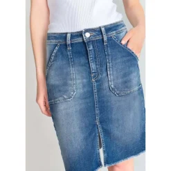 Jupe ledisi en jeans bleu délavé