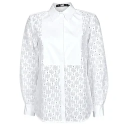 KL MONOGRAM LACE BIB SHIRT