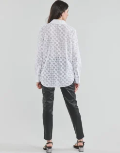 KL MONOGRAM LACE BIB SHIRT
