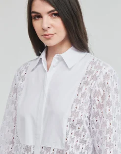 KL MONOGRAM LACE BIB SHIRT