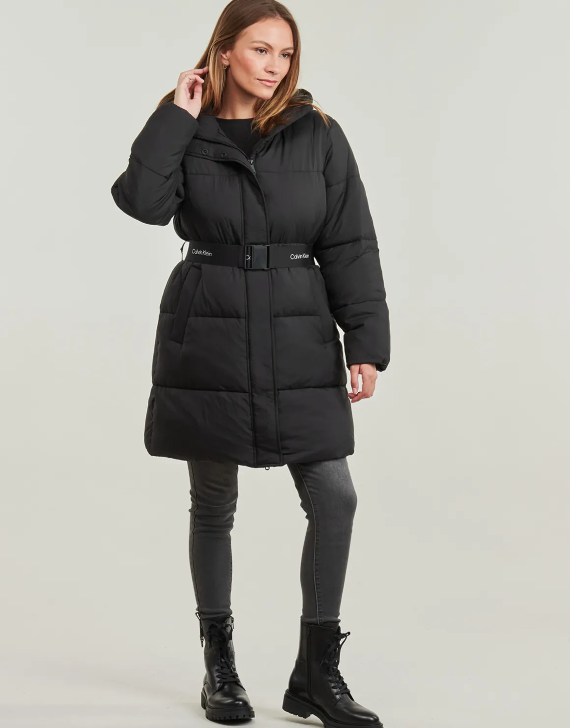 LOGO BELT LONG PUFFER