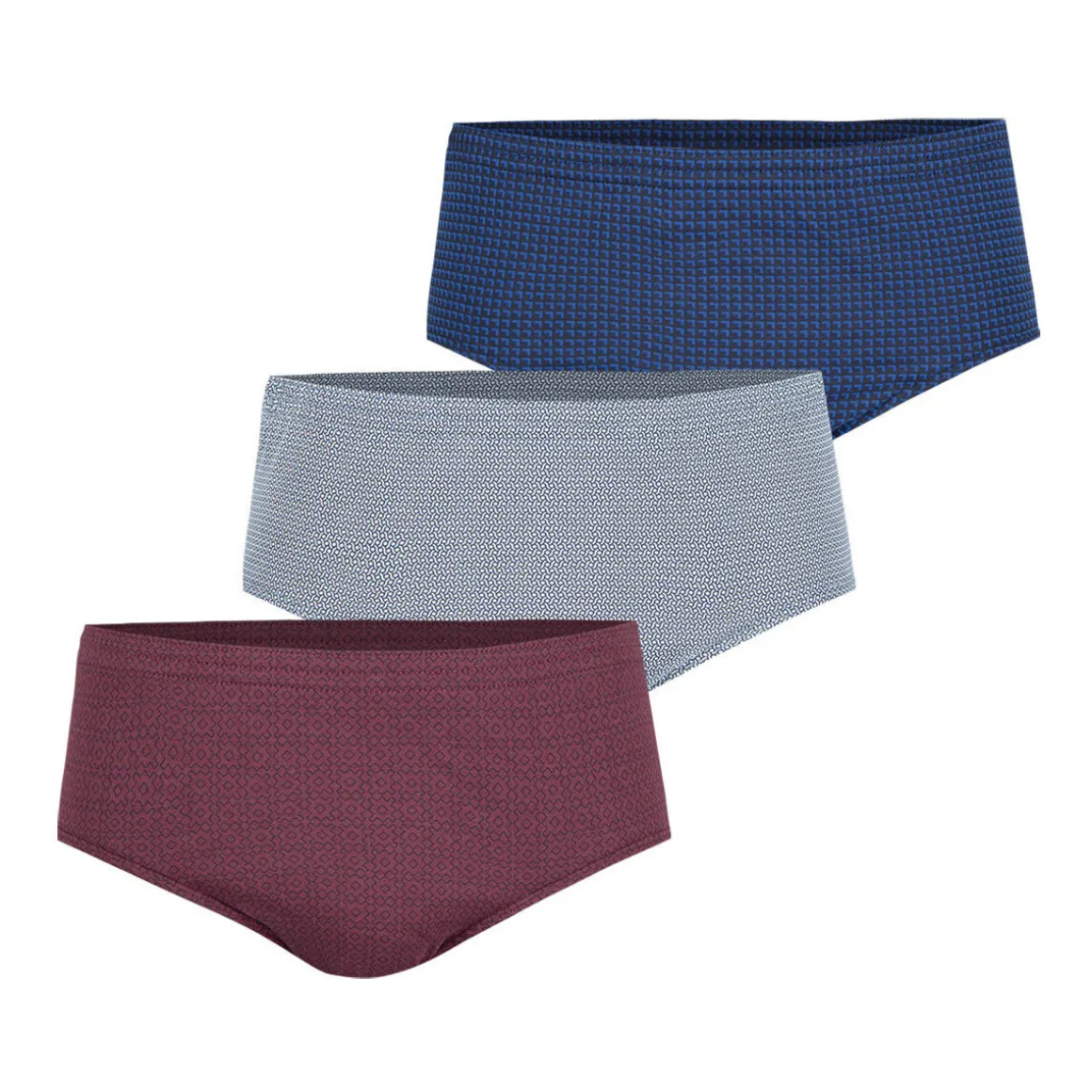 Lot de 3 slips taille haute fermé homme Trio Fantaisie