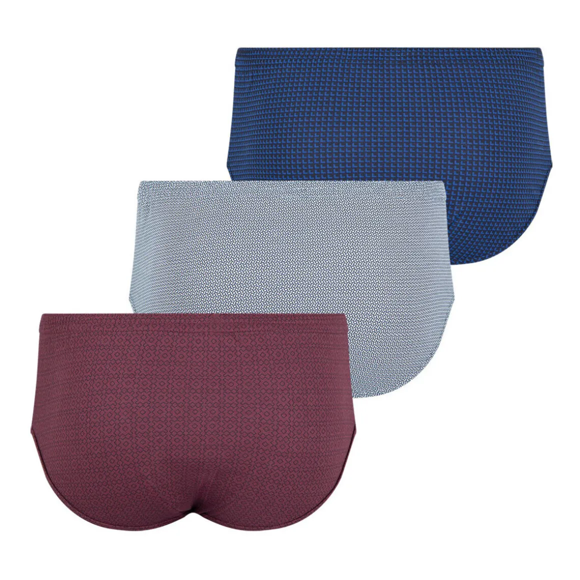 Lot de 3 slips taille haute fermé homme Trio Fantaisie