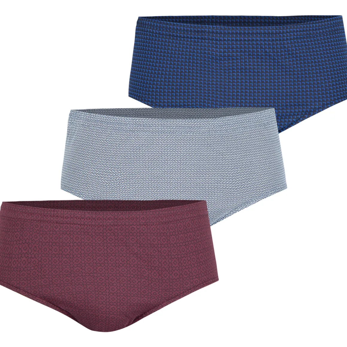 Lot de 3 slips taille haute fermé homme Trio Fantaisie