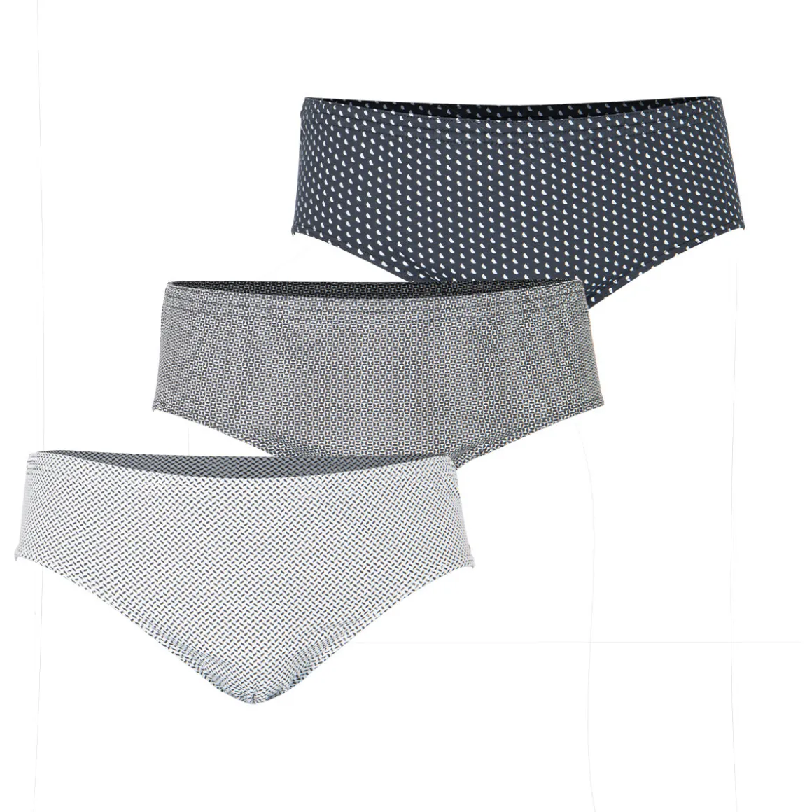 Lot de 3 slips taille haute fermé homme Trio Fantaisie