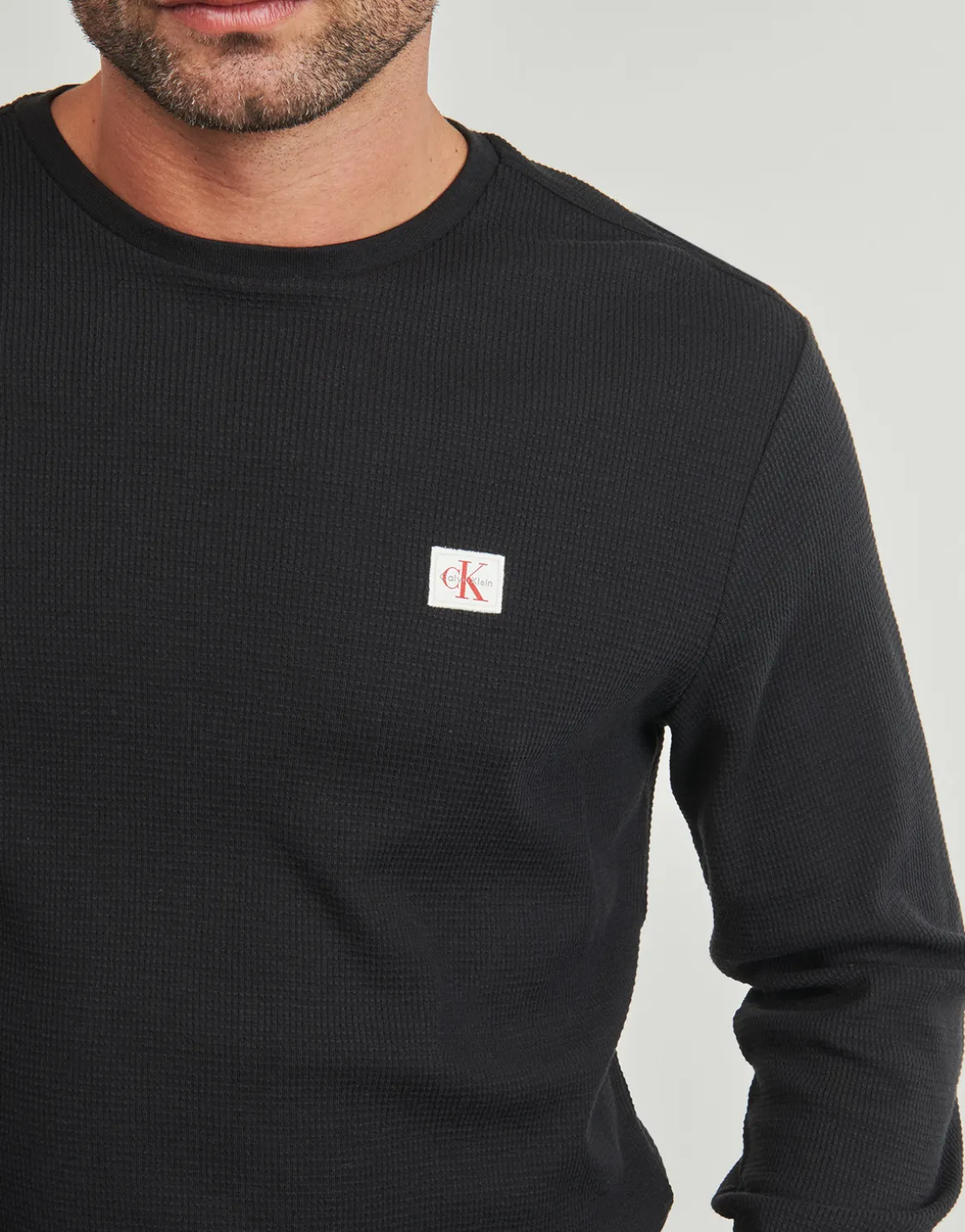 LS WAFFLE BADGE CREWNK TEE