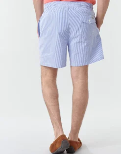 MAILLOT DE BAIN A RAYURES EN COTON MELANGE