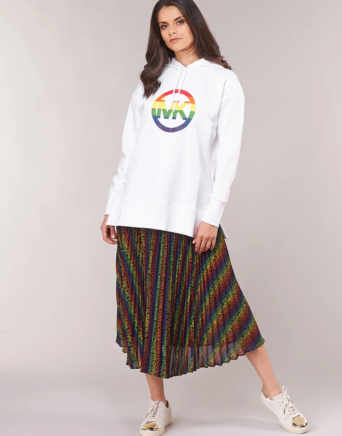 MULTI LOGO PLEAT SKRT