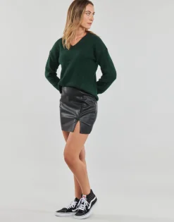 ONLLENI FAUX LEATHER SLIT SKIRT PNT