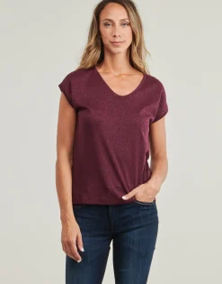 ONLSILVERY S/S V NECK LUREX TOP JRS