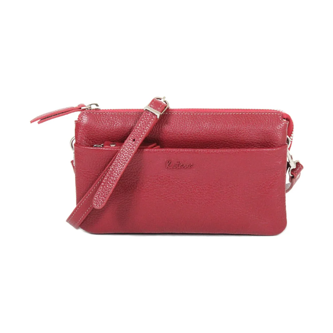 Pochette En Cuir De Vachette Grainé 69600