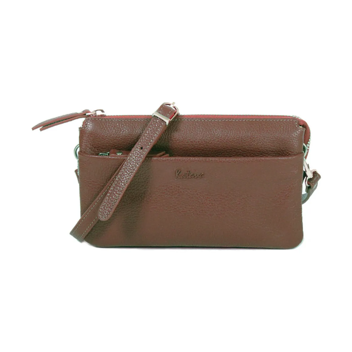 Pochette En Cuir De Vachette Grainé 69600