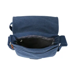 Pochette Portée Travers En Toile Garni Cuir De Vachette 6568