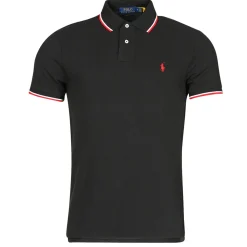 POLO COUPE DROITE EN COTON BASIC MESH COL RAYE