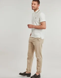 POLO COUPE DROITE EN COTON BASIC MESH COL RAYE