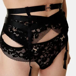 Porte-jarretelle noir Danger