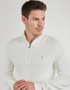 PULL DEMI ZIP EN COTON TEXTURE