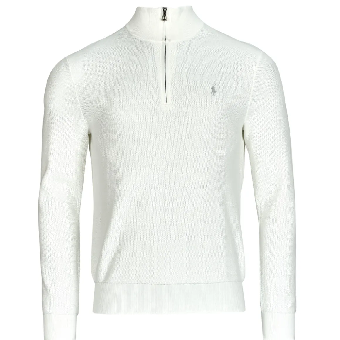 PULL DEMI ZIP EN COTON TEXTURE
