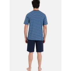 Pyjama court col rond RAYURES WAVES