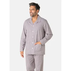 Pyjama long ouvert POPELINE
