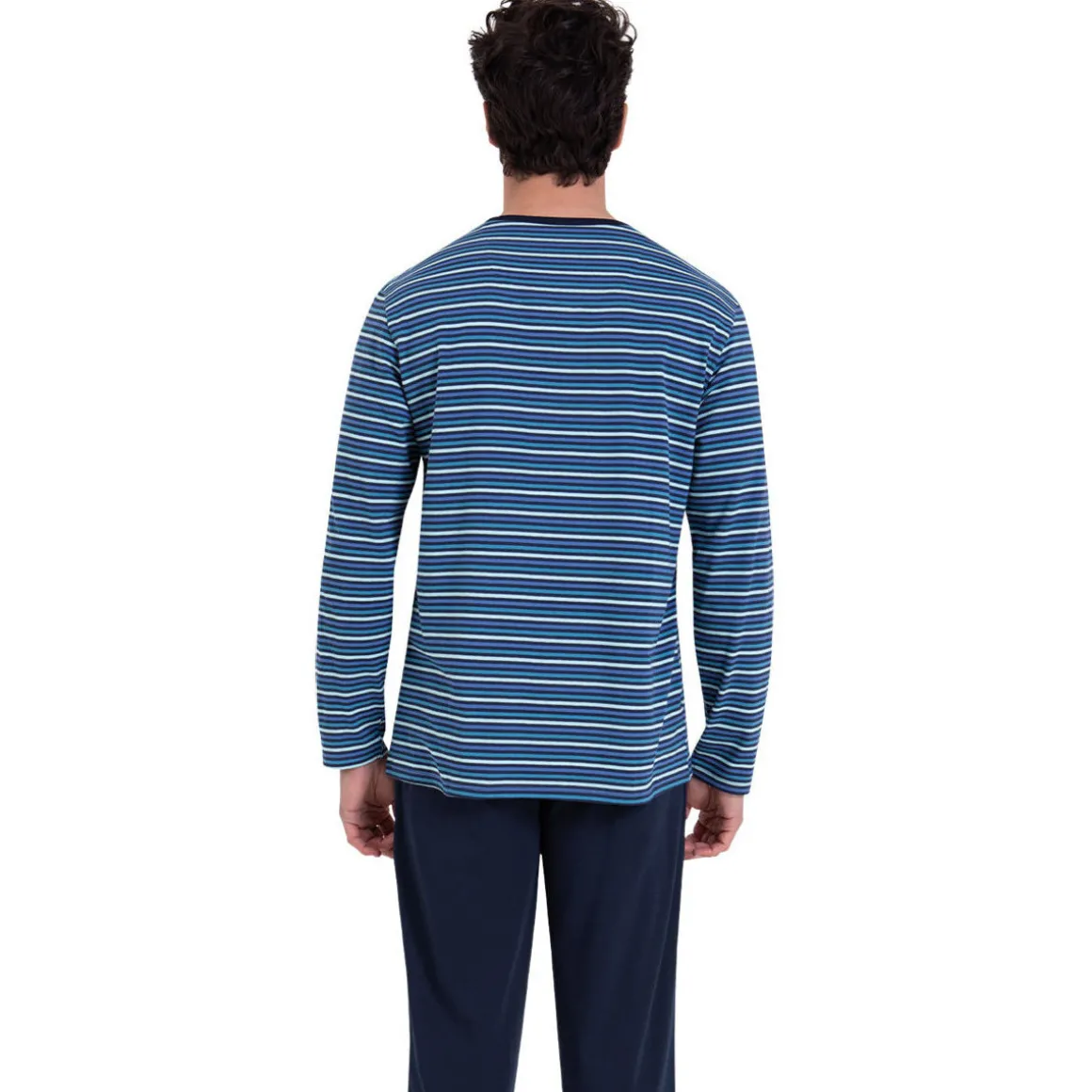 Pyjama long col rond RAYURES WAVES