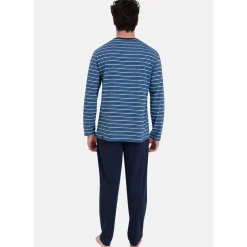 Pyjama long col rond RAYURES WAVES