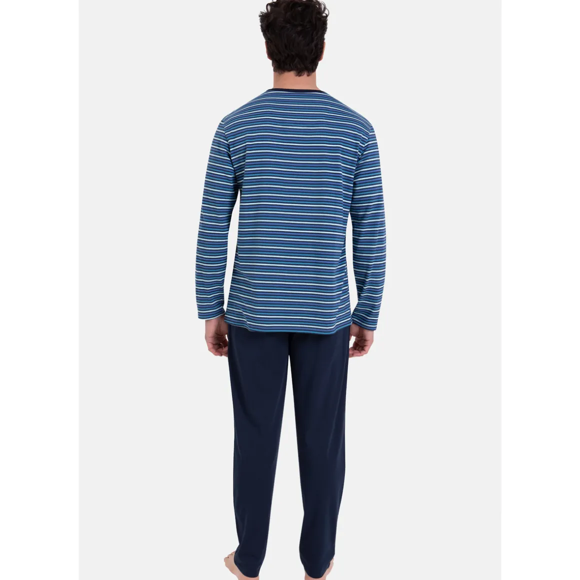 Pyjama long col rond RAYURES WAVES