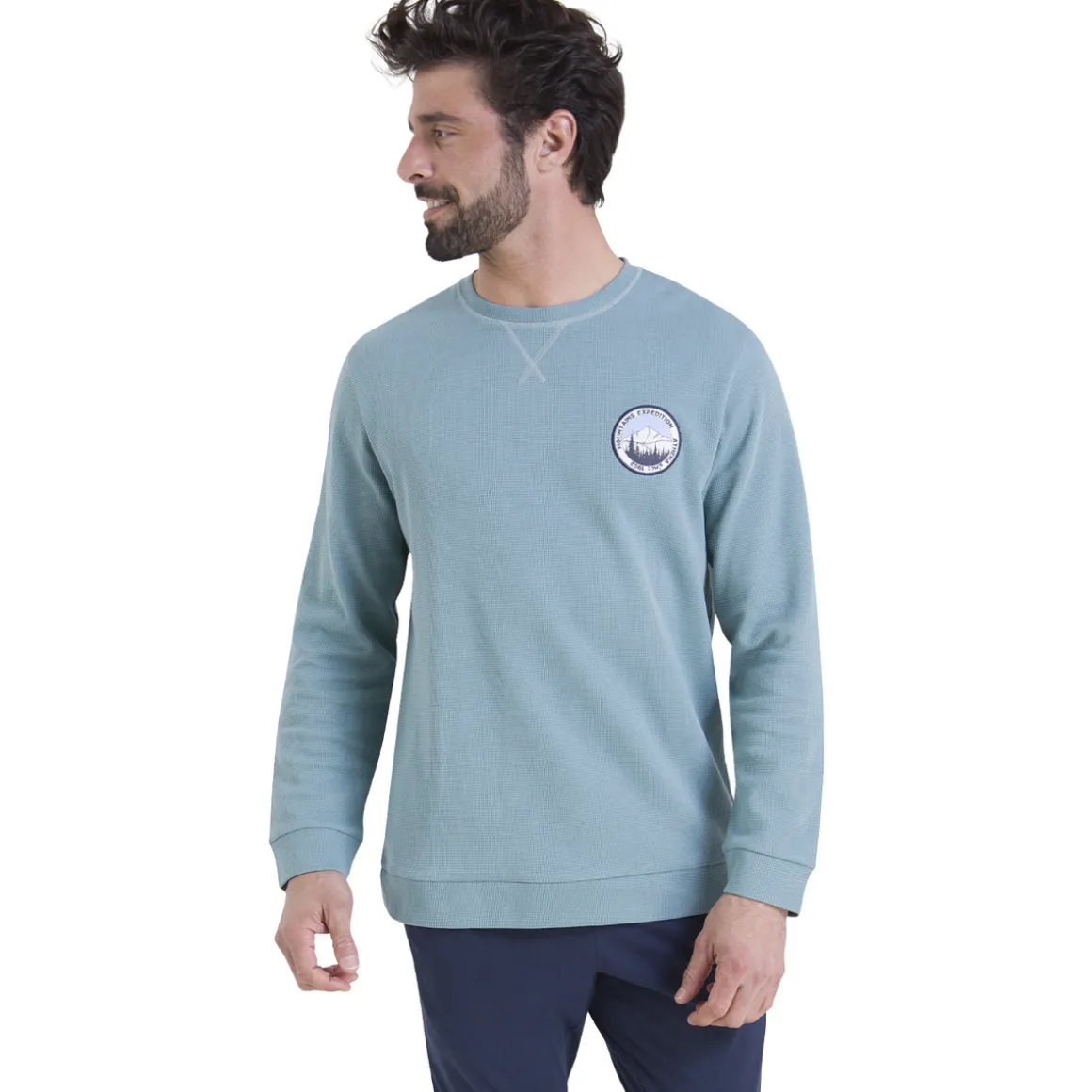 Pyjama long col rond WAFFLE