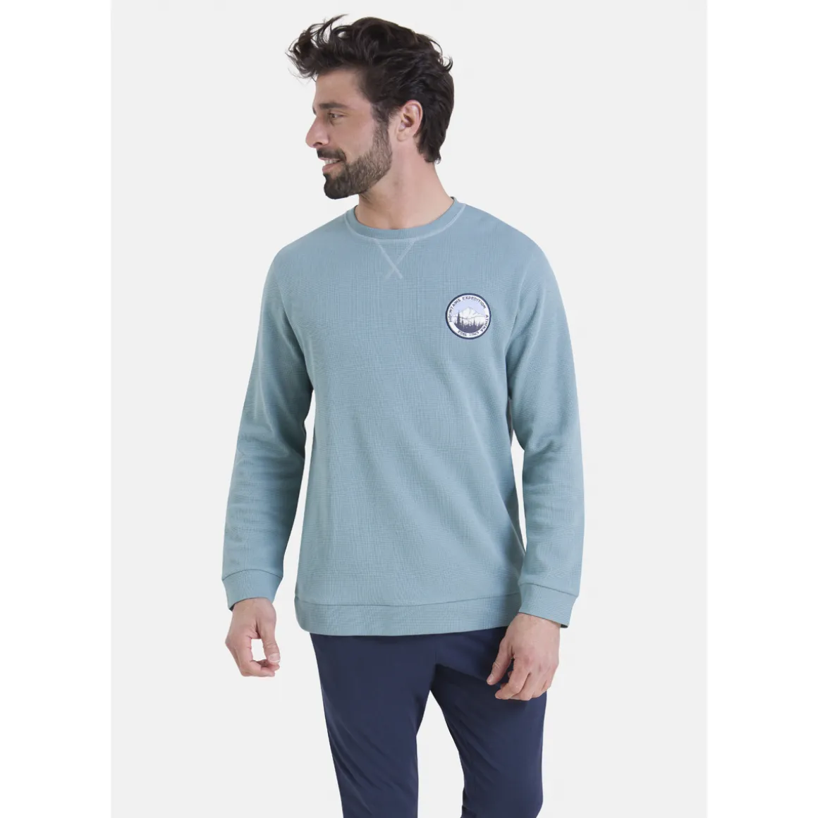 Pyjama long col rond WAFFLE