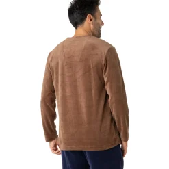 Pyjama long col V velours