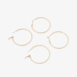 Set de 2 grande créoles lisses et sablées Léopard félin