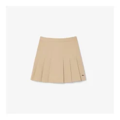SHORT STRETCH COTTON PLEATED SKIRT
