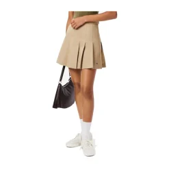 SHORT STRETCH COTTON PLEATED SKIRT