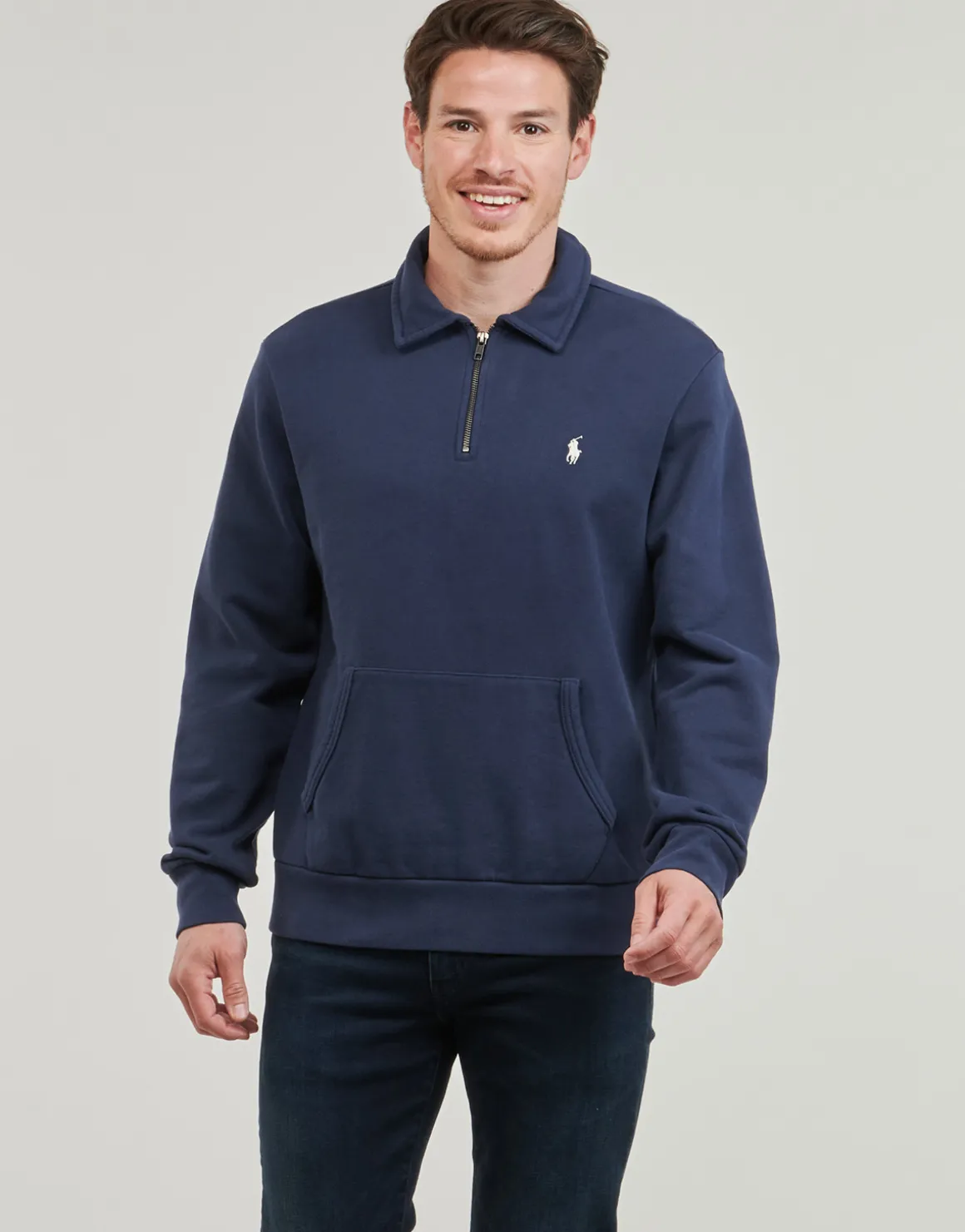 SWEATSHIRT DEMI ZIP EN MOLLETON