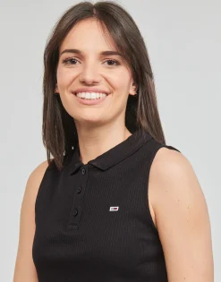 TJW CROP SLEEVELESS RIB POLO