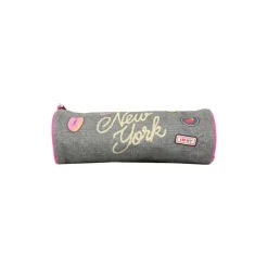 Trousse New York Gris / Rose 1 compartiment