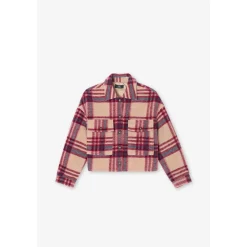 Veste ditagi à carreaux crème et rose