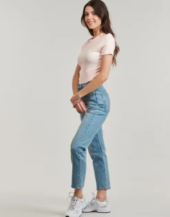 WOVEN LABEL RIB FITTED TEE