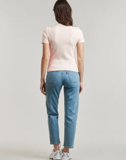 WOVEN LABEL RIB FITTED TEE