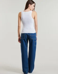 WOVEN LABEL RIB TANK TOP